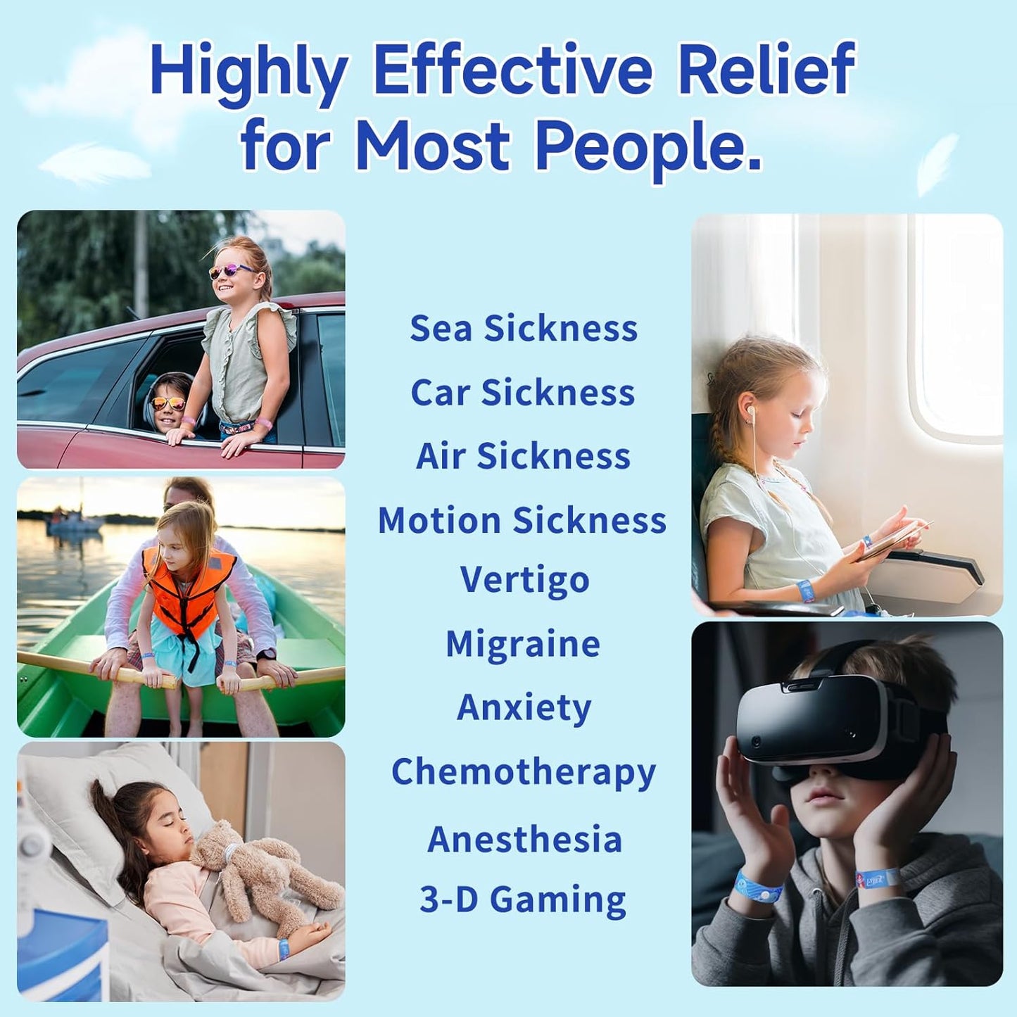 LYJEE Sea Sickness Wristbands for Kids Motion Sickness bands For Kids Cruise Ship Vacation Anti Nausea Wristbands All-Natural Non Drowsy Relief Acupressure Treatment