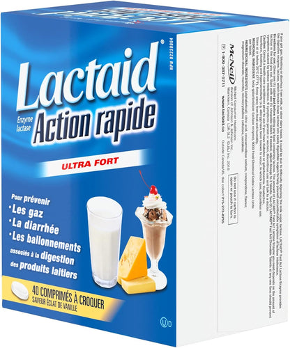 Lactaid Fast Act 超强效乳糖酶，香草口味，40 片咀嚼片
