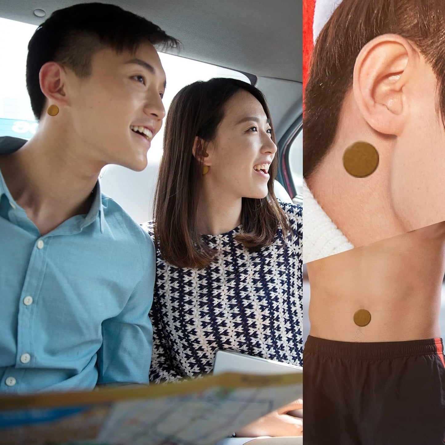 MQUPIN 晕车贴，20 片装，适用于乘车、乘船、乘飞机的晕船贴，起效快，无副作用（20 片）