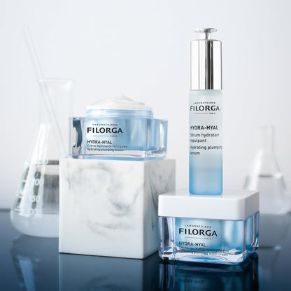 Filorga Hydra-Hyal Hydrating Plumping Cream - Anti Aging Face Cream For Normal To Dry Skin - With 5 Hyaluronic Acids - Refreshing Comfortable Creamy Texture - 50ml