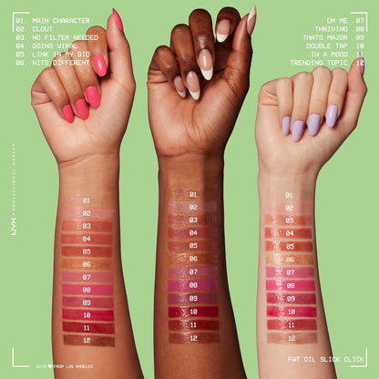 NYX PROFESSIONAL MAKEUP, Fat Oil Slick Click, Balm in a stick, Infused with nourishing oils, High shine finish - Thriving (Pink Fuchsia)