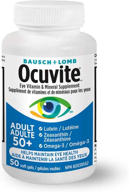 Bausch + Lomb Ocuvite 成人 50+ 眼部维生素和矿物质补充剂