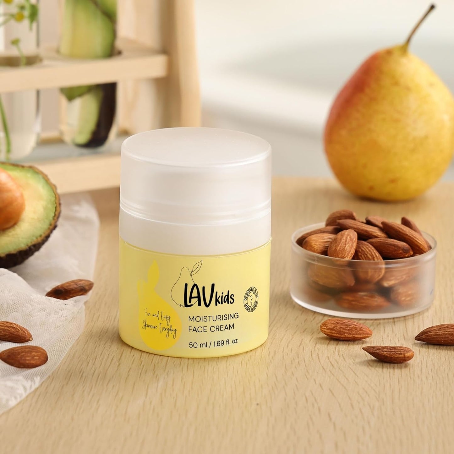 Lav Kids Organic Face Cream, Natural Skincare for Children, Plant-Based Ingredients