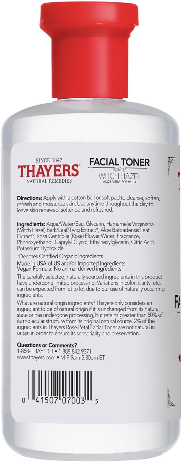 Thayers 無酒精玫瑰花瓣金縷梅臉部爽膚水，舒緩保濕，適合所有膚質，包括敏感肌膚，無酒精，超值雙包裝（2 x 355 毫升）