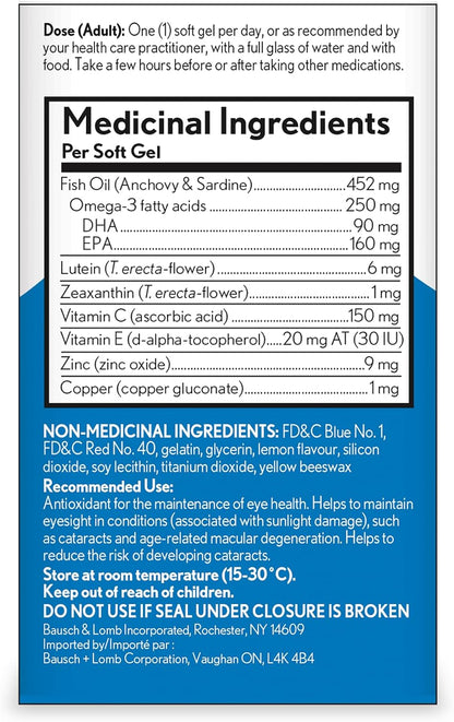 Bausch + Lomb Ocuvite 成人 50+ 眼部维生素和矿物质补充剂