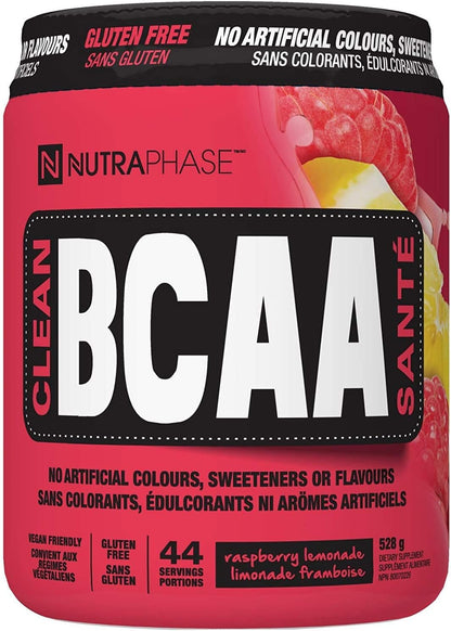 Nutraphase Clean BCAA, Vegan-Friendly, Gluten-Free, Raspberry Lemonade, 44 servings, 528 grams