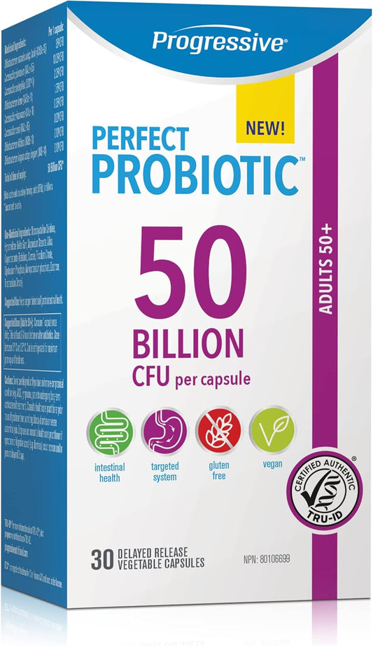 Progressive Perfect Probiotic Adult 50+ 50B, 30 Count
