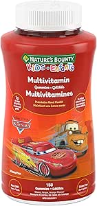 NATURE'S BOUNTY KIDS Multivitamin, Disney Pixar Cars, Only 1g Sugar Per Gummy, Supports Immune System, Eye Health, Bones, And Teeth, Source of Antioxidants, Gluten-free, Fruit Flavoured Gummies, 150 Gummies