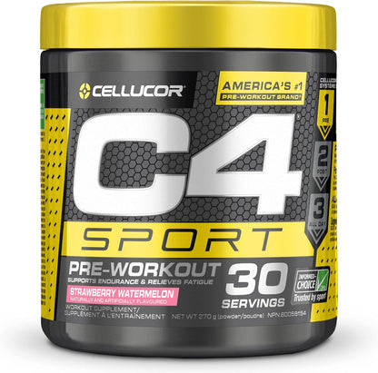 Cellucor BCAA Sport 运动后粉 + C4 Sport 运动前粉套装（草莓西瓜和西瓜）