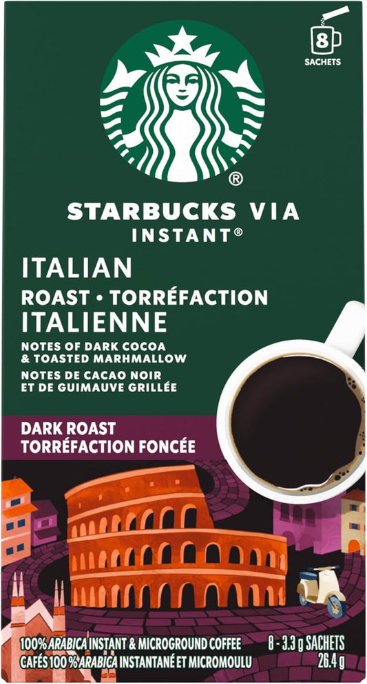 Starbucks VIA Instant Italian Roast (Pack of 12), Italian Roast, 96 count