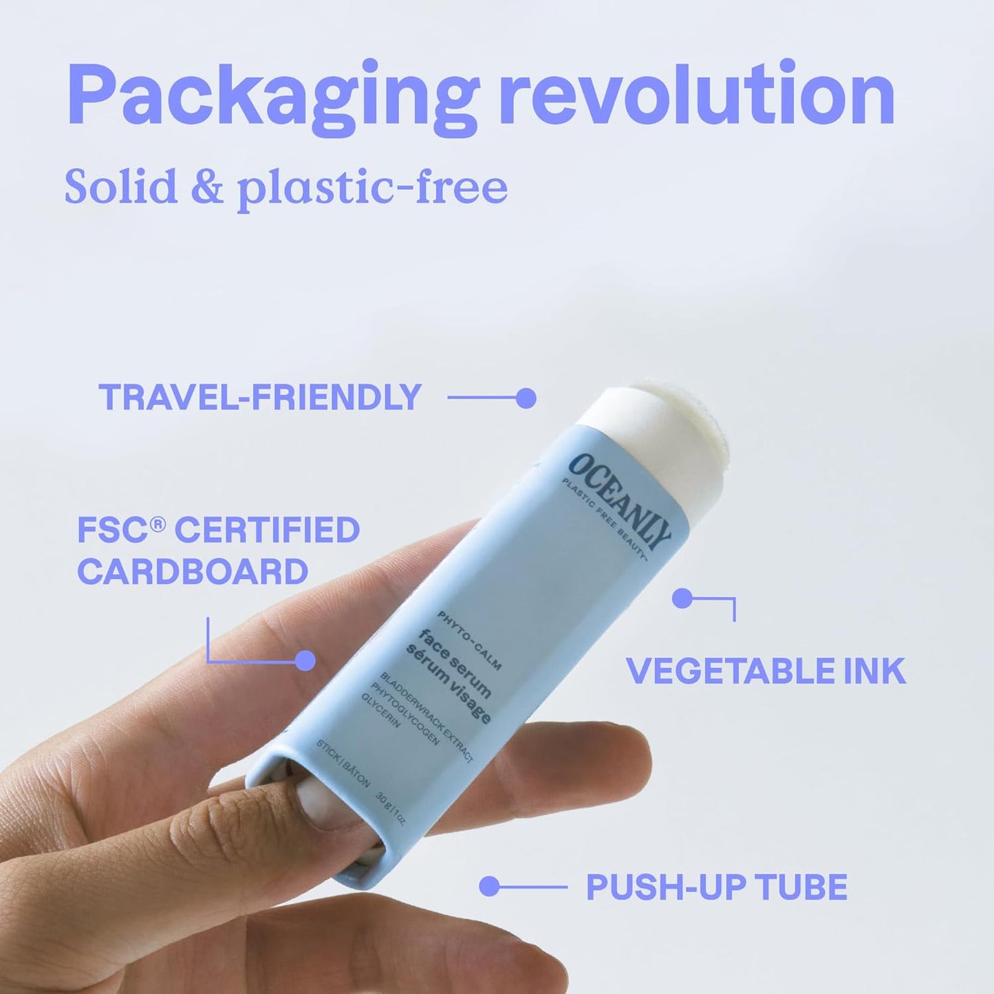 ATTITUDE Oceanly 油转乳洁面棒，加拿大制造，经 EWG 认证，不​​含塑料，植物和矿物质成分，纯素且无动物实验的美容产品，PHYTO CLEANSE，无香型，30 克