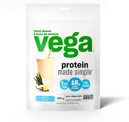 Vega Protein Made Simple - 香草味（259克）和蛋白质与绿色巧克力味（19份）植物基蛋白粉加蔬菜，n，非转基因，豌豆蛋白，男女适用，618克（包装可能有所不同）