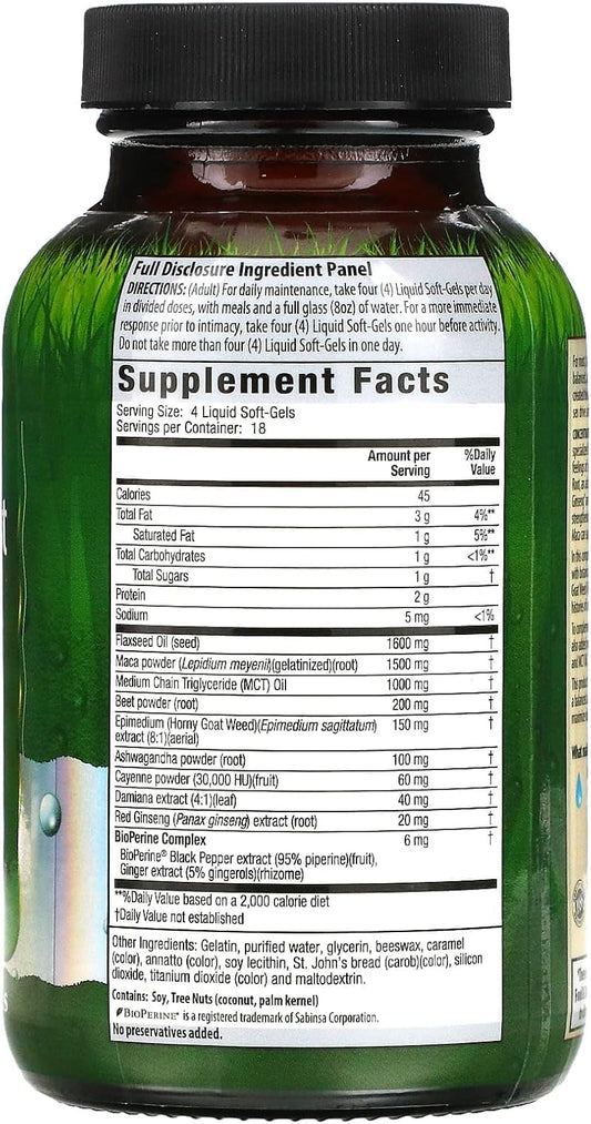 Irwin Naturals Concentrated Maca Root and Ashwagandha Supplement, Dietary Support for Men and Women, 75 Liquid Soft Gels