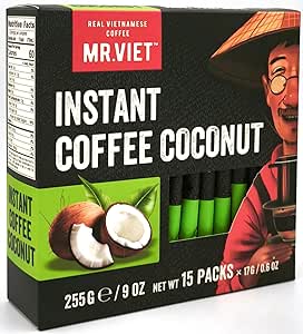 Mr.Viet Coconut Instant Coffee 15 Pouches