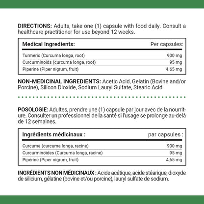 NATURE'S BOUNTY Turmeric Curcumin Plus Black Pepper, 1000 mg, Anti-inflammatory For Joint Pain, Aids Digestion, Antioxidant, Capsules, 54.5 g