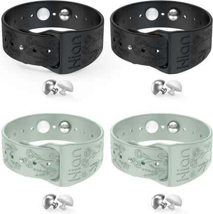 晕车腕带 防恶心指压腕带 晕船腕带 恶心腕带（2对-黑色+绿柱石）-雏菊