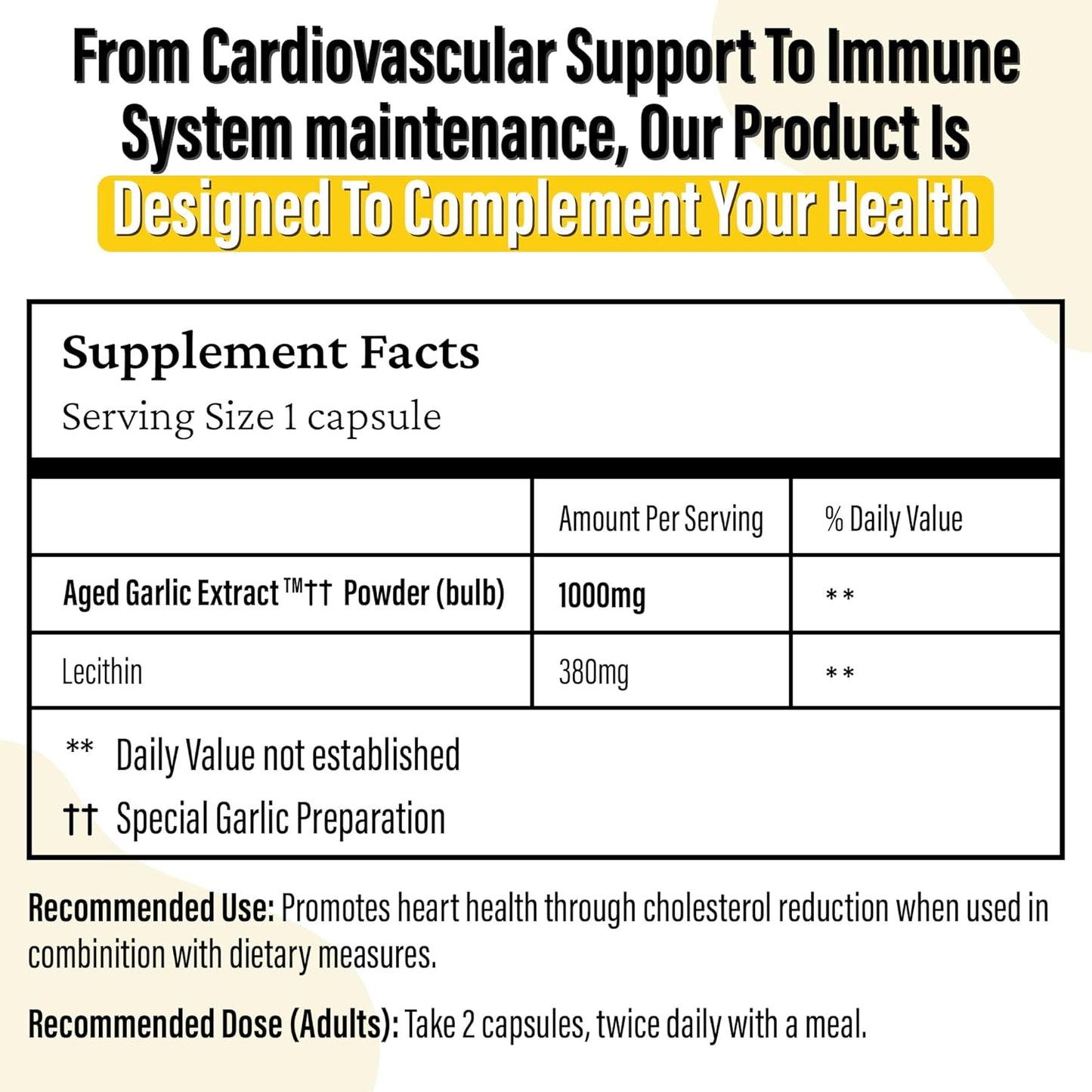 Kyolic - 含卵磷脂的胆固醇控制胶囊，360粒，90天用量 - 胆固醇配方104 - Kyolic 陈年大蒜提取物胶囊 - 促进心脏健康和免疫系统支持