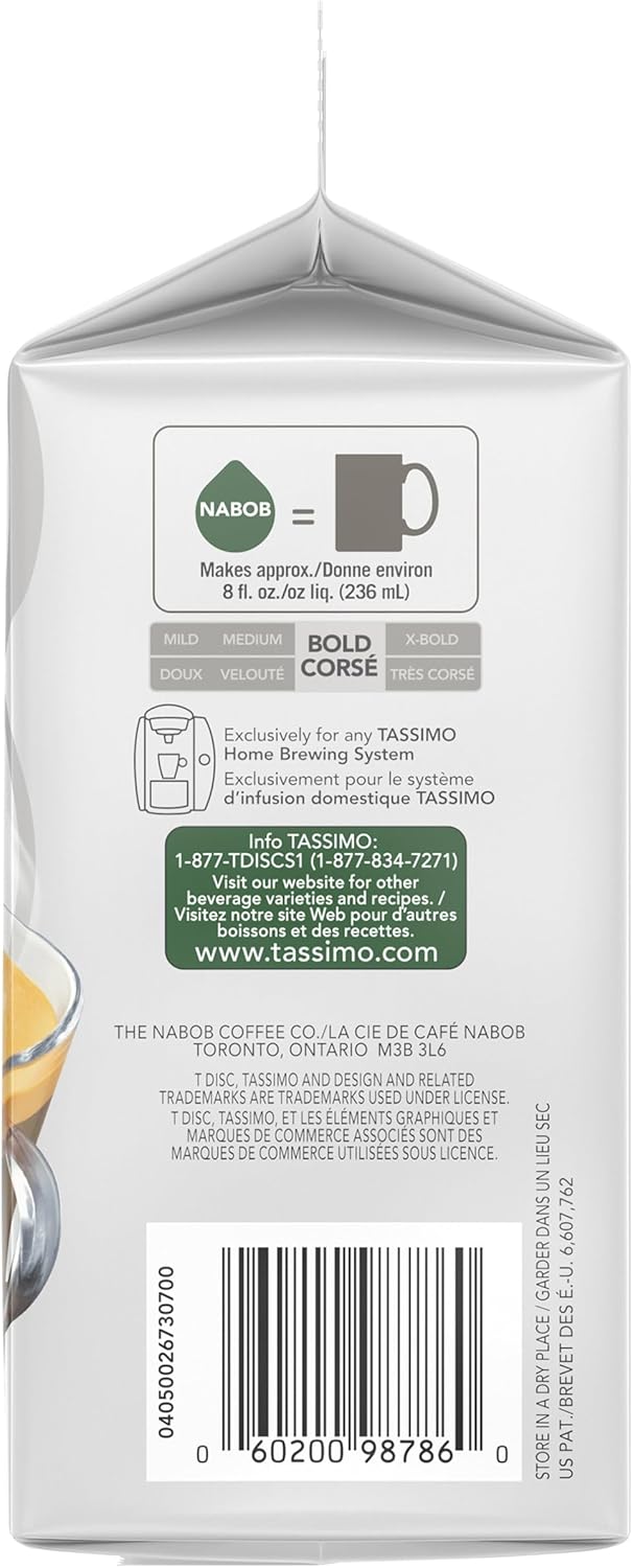 Tassimo Nabob Café Crema 咖啡单份 T 盘，110 克