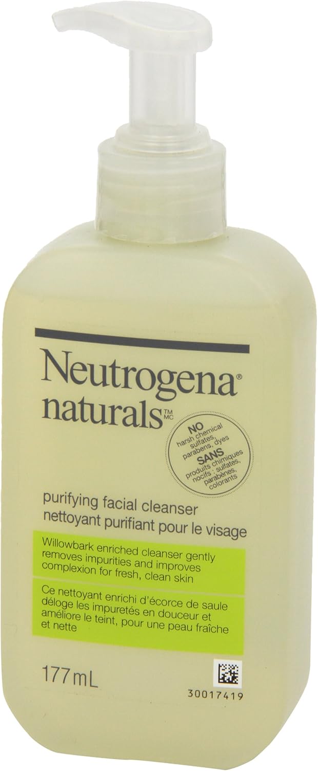 Neutrogena Naturals Face Wash, Purifying Facial Cleanser for Acne Prone Skin, 177 mL