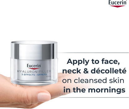 Eucerin Anti Wrinkle Firming Day Care Hyaluronic Acid Moisturizer for Face, Anti Aging Face Cream for Women Visibly Reduces the Look of Fine Lines & Wrinkles, All Skin Types, 50mL Jar