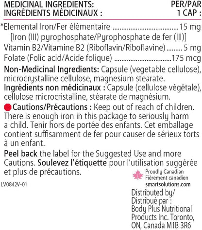Smart Solutions Menosmart Plus 120粒膠囊和 Iron Smart 60粒素食膠囊套裝