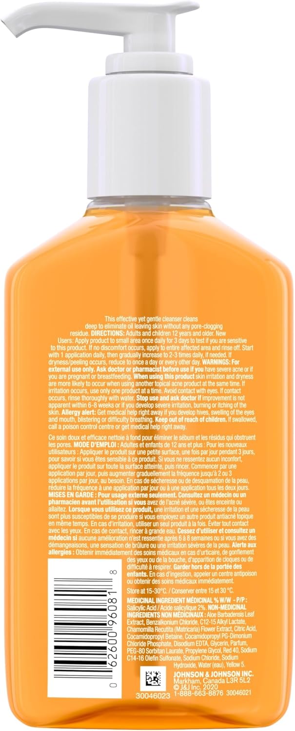 Neutrogena Oil-Free Acne Wash, Facial Cleanser with 2% Salicylic Acid Acne Treatment, Daily Oil-Free Acne Face Wash for Acne-Prone Skin with Salicylic Acid, 269mL