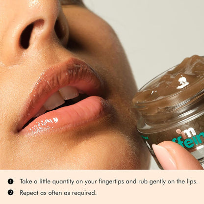 mCaffeine 深層保濕巧克力潤唇膏，用於修復乾燥和皸裂的嘴唇 - 24 小時保濕 | 男女適用唇部護理，含可可脂和榛子油 | 天然和純素（12 克）