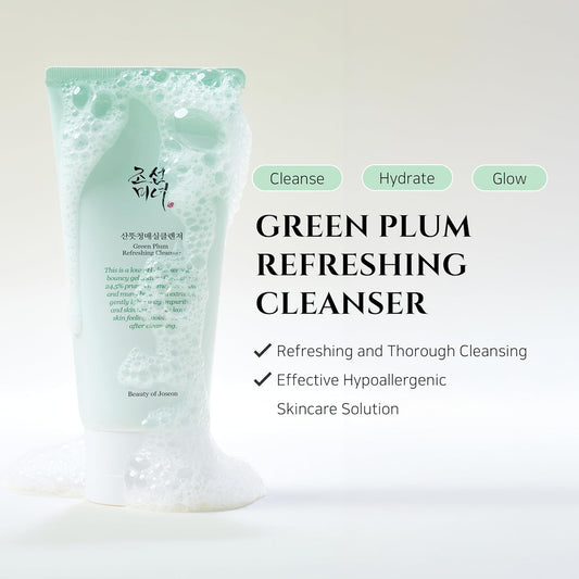 Beauty of Joseon Green Plum Refreshing Cleanser Pore Deep Cleansing Exfoliating Gel Type Acne Face Wash Blackhead Remover Korean Skincare for All Skin Types 100ml