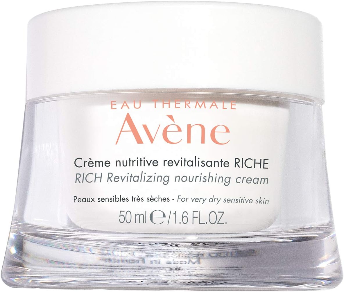 Eau Thermale Avene RICH Revitalizing Nourishing Cream, Ultra Nourishing Face Moisturizer, Red Fruit Extract, Antioxidant Protection, Non-comedogenic, 50 ml