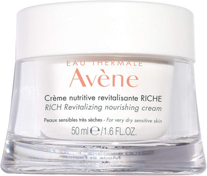 Eau Thermale Avene RICH Revitalizing Nourishing Cream, Ultra Nourishing Face Moisturizer, Red Fruit Extract, Antioxidant Protection, Non-comedogenic, 50 ml