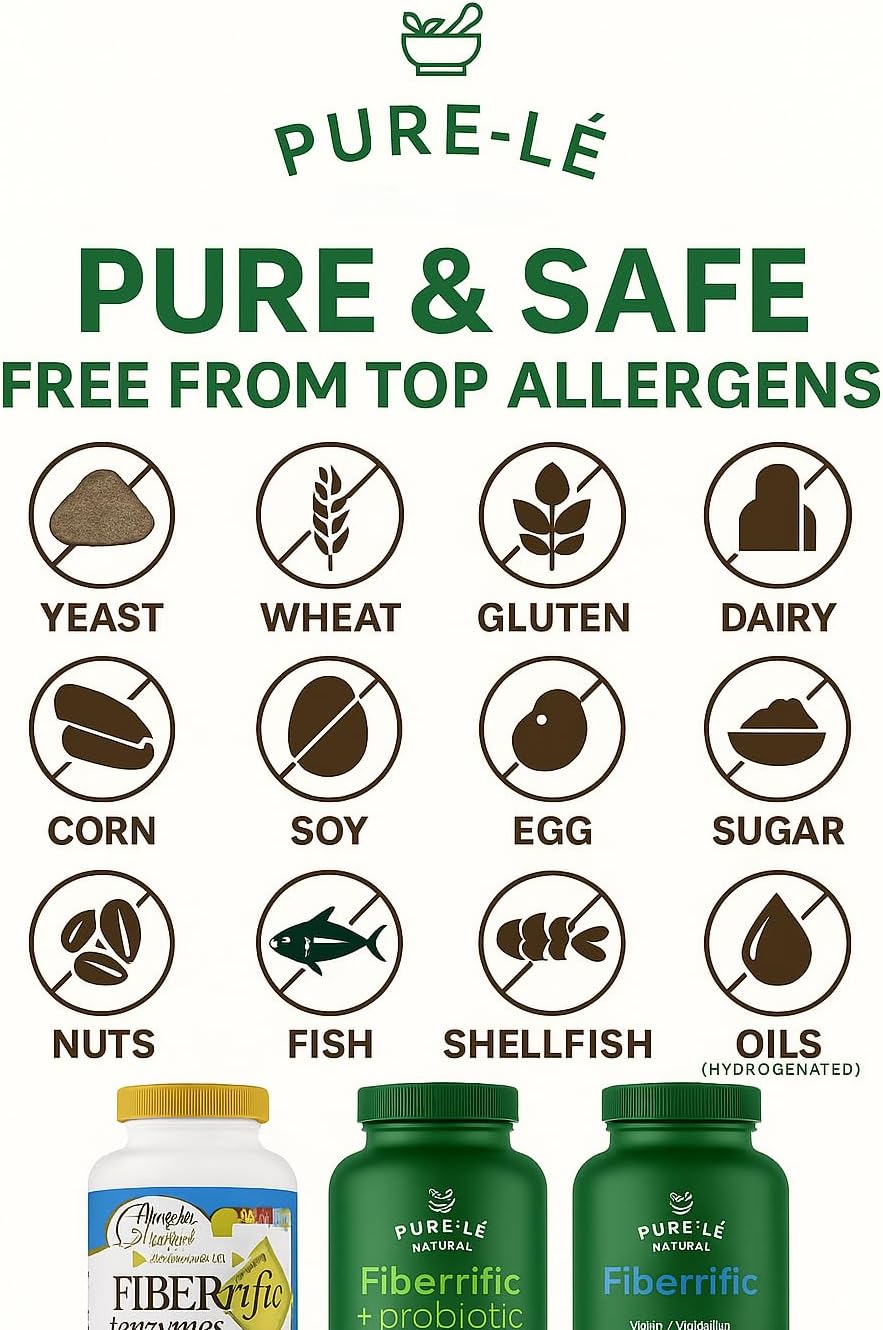 Pure-lē Fiberrific | USDA Approved | Organic Agave Inulin Prebiotic Fiber Supplement Powder | Supports Digestion, Gut & Intestinal Health, Regularity, Helps Reduce Bloating & Cholesterol | 60 Servings