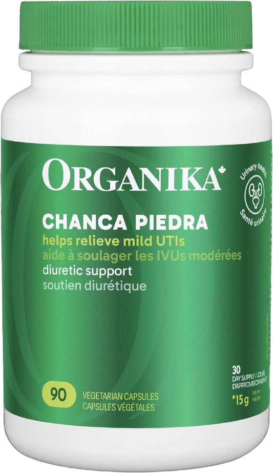 Organika 加拿大制造 Chanca Piedra 500 毫克 - 尿路感染支持 | 肾脏、胆囊和泌尿支持，清洁 - 90 粒素食胶囊