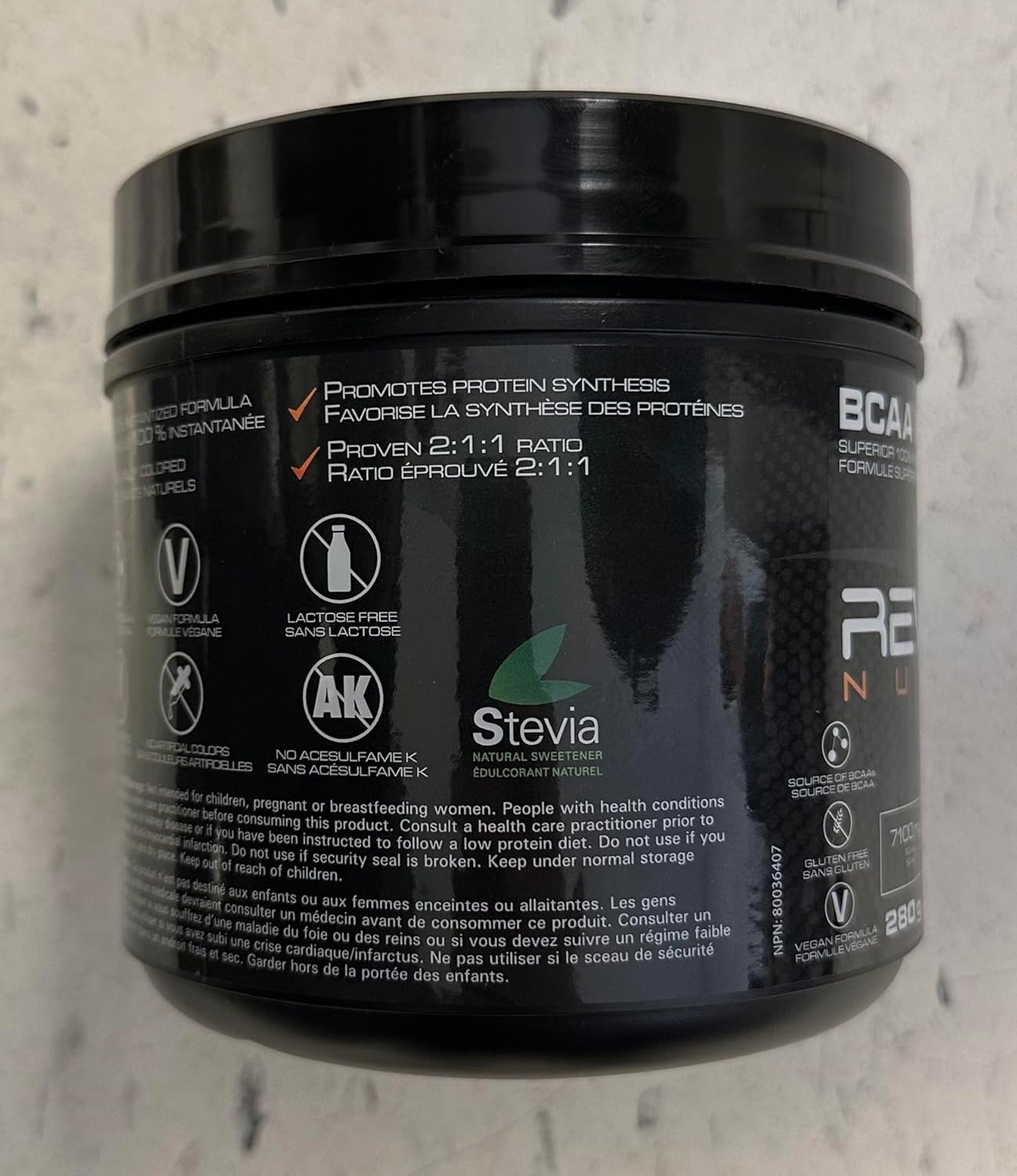 Revolution Nutrition, BCAA Splash，BCAA 粉，純素配方，零卡路里，無乳糖，肌肉恢復，運動後，7100 毫克支鏈氨基酸，1000 毫克瓜氨酸蘋果酸鹽，280 克，46 份（糖果桃子…