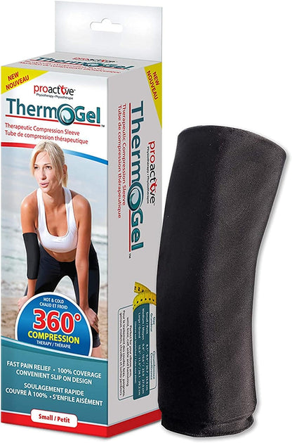 ProActive Therm-o-gel 冷热治疗压缩袖套，适用于受伤、肌肉疼痛、酸痛、肿胀、瘀伤、扭伤、关节炎、肌腱炎，可重复使用无毒凝胶包，大号，1 个