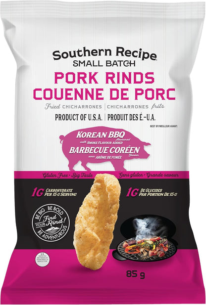 韓國泡菜烤豬皮 | 南方食譜 小批量 | 生酮友好，無麩質，低碳水化合物 | 每份含 7 克膠原蛋白 | 高蛋白 | 85 克/袋