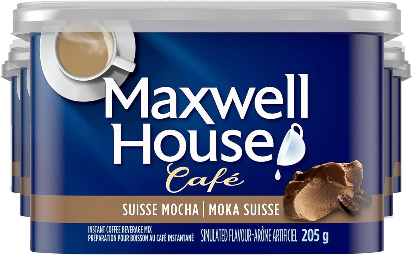 麦斯威尔瑞士摩卡速溶咖啡饮料粉，205克罐装