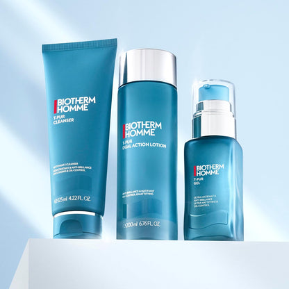 Biotherm Homme Face Wash for Men, T-Pur Anti Oil & Shine Clay Cleanser, Purifying Exfoliating Facial Cleanser with Zinc for Men For Normal to Oily Skin, Christmas Gifts For Men, 125 ml
