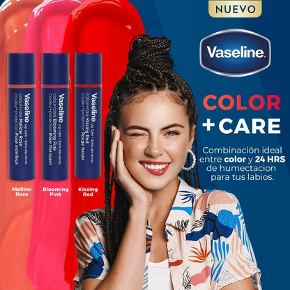 Vaseline® Lip Therapy Colour+Care Blooming Pink Tinted Lip Balm Stick, Long Lasting Moisturiation