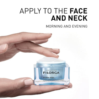 Filorga Hydra-Hyal Hydrating Plumping Water Cream - Face Gel-Cream For Combination To Oily Skin - With Hyaluronic Acids - Matyfying Cream-Gel Texture - 50ml
