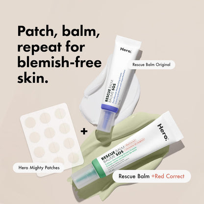 Hero Cosmetics Rescue Balm Post-Blemish Cream – Moisturizing & Soothes Dry, Sensitive Skin, Hydrating Formula, Non-Comedogenic Cream, Dermatologist Tested, 15ml (Pack of 1)