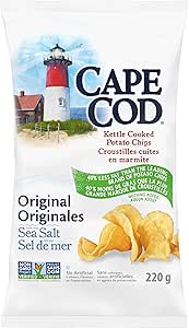 Cape Cod Potato Chips - Gluten Free Non-GMO Original Sea Salt Less Fat, 12 x 220 gr (Pack of 12)