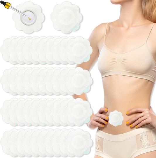 WELANE Castor Oil Pack Wrap, 50 PCS Belly Button Patch (2.36 x 2.36in, Oil Not Included)