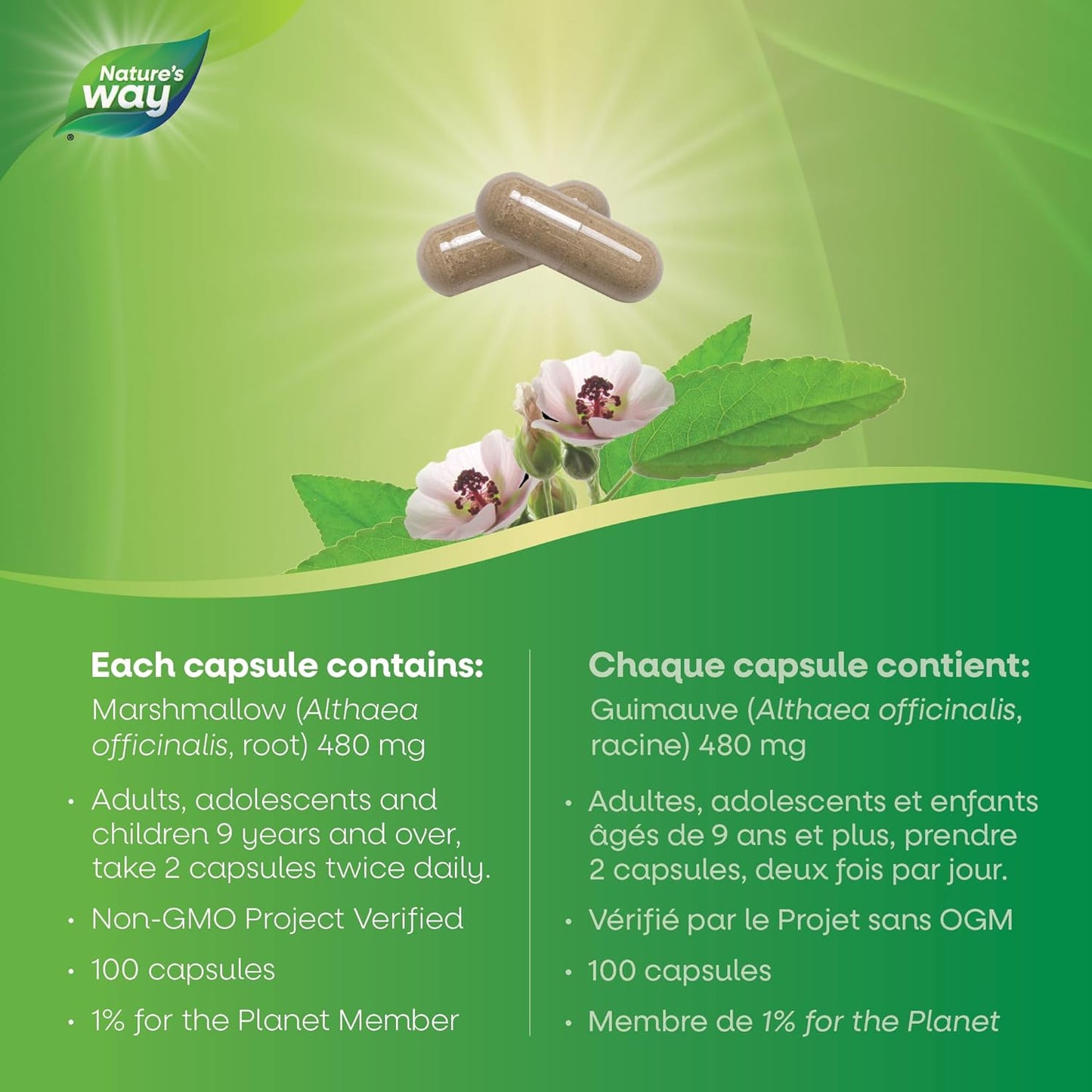 Nature’s Way 药蜀葵根 - 缓解干咳，含药蜀葵根 - 100 粒素食胶囊