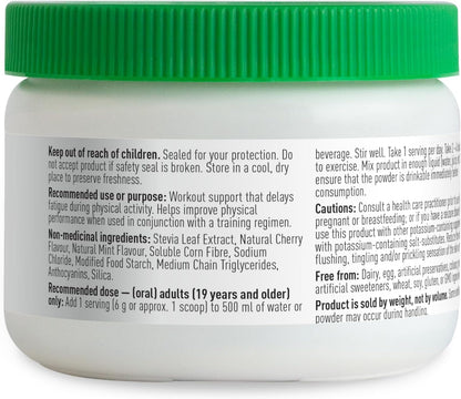 Organika 電解質耐力 - 無糖運動前補充劑，含 β-丙氨酸和左旋肉鹼 - 櫻桃霜口味 - 180 克，30 份