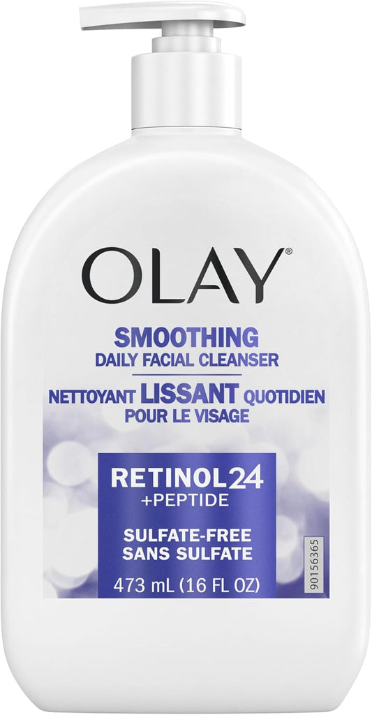 Olay Retinol 24 + Peptide Face Wash, Smoothing, Sulfate-Free, 473 mL