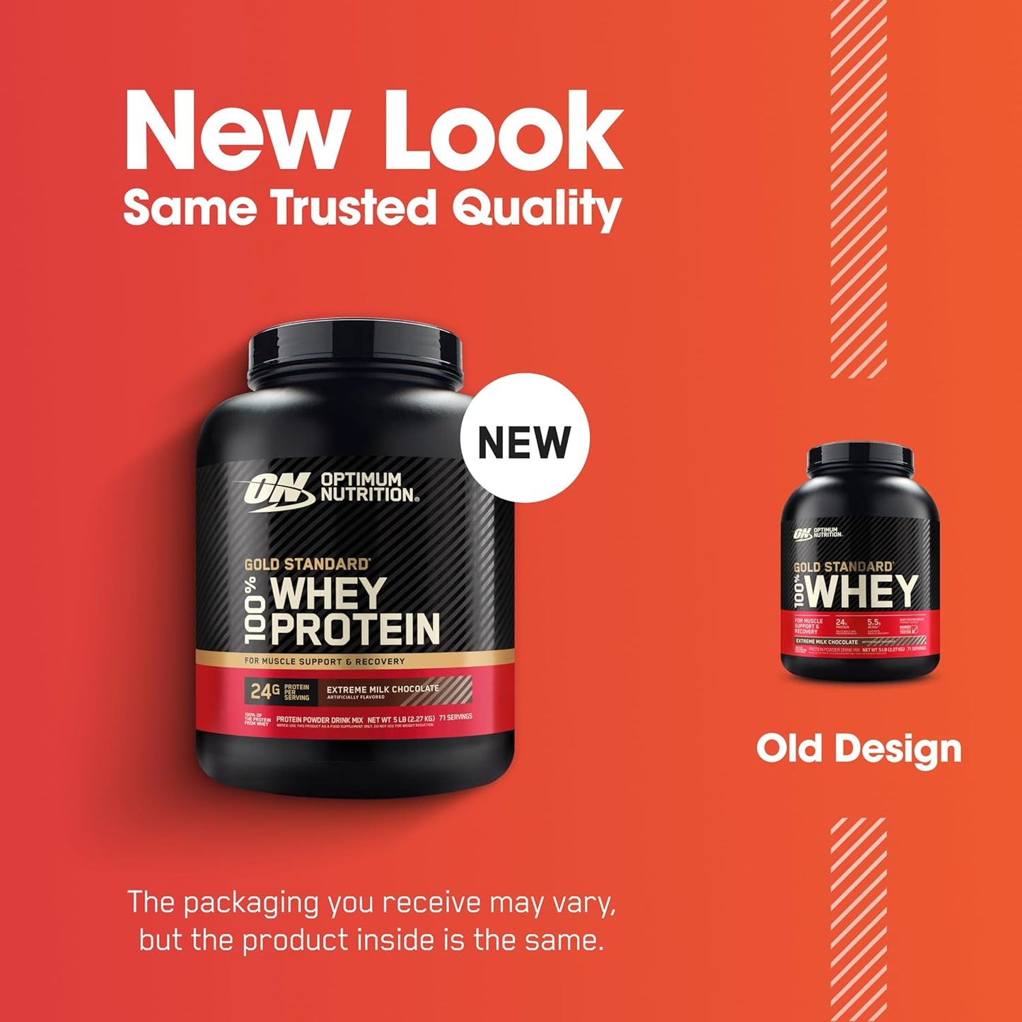 Optimum Nutrition Gold Standard 100% 乳清蛋白粉，2.270 克 - 极致牛奶巧克力 - 70 份（包装可能有所不同）