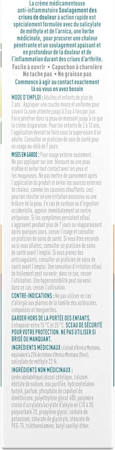 RUB A535 Arthritis Flare-Up Relief Heat Cream, Made in Canada, Deep Penetrating Heat to Relieve Pain and Inflammation, 90 g