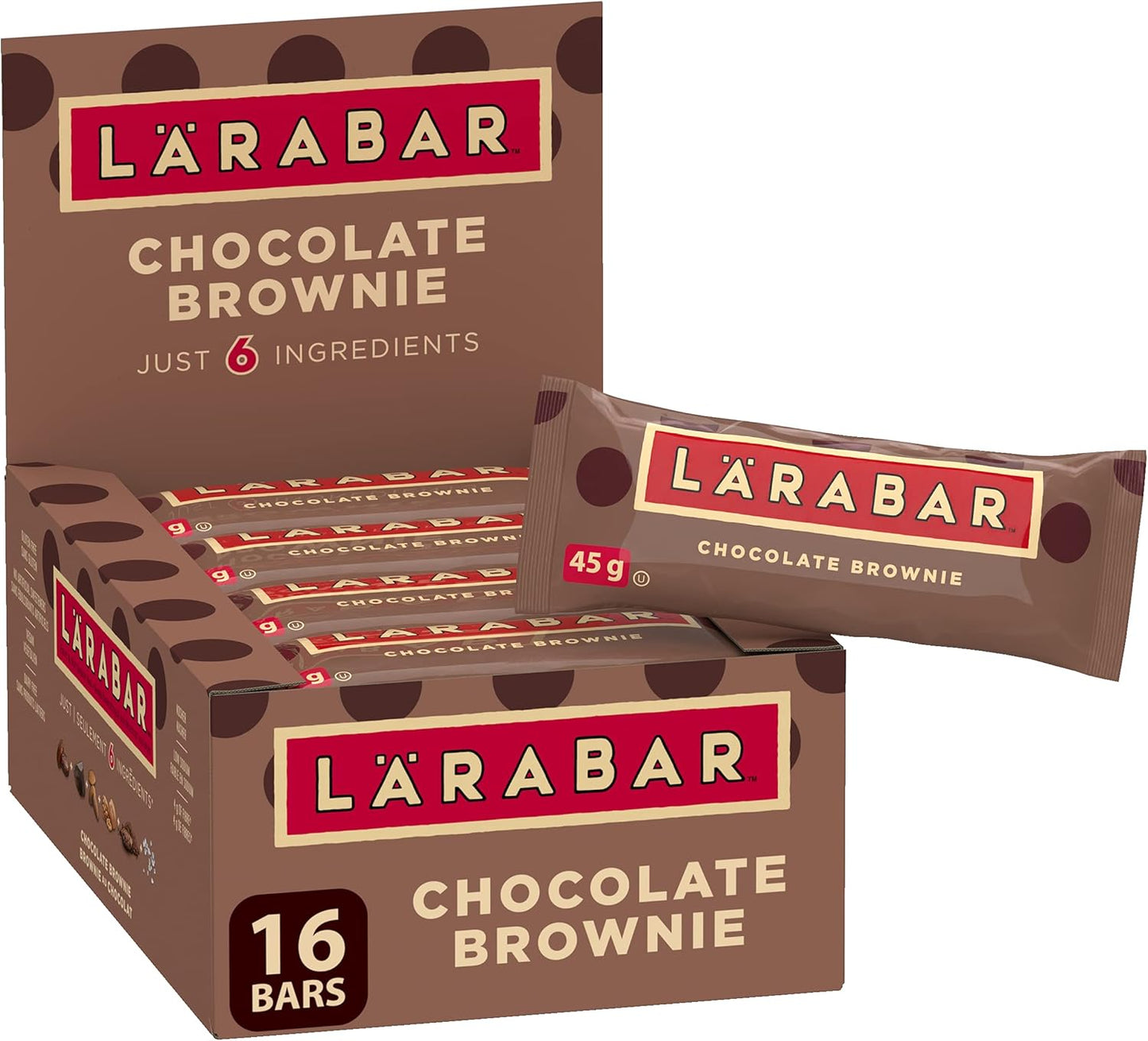 Larabar Gluten Free Chocolate Brownie Fruit and Nut Energy Bar, 16-Count, 720 Gram & Gluten Free Chocolate Chip Fruit and Nut Energy Bar, 16-Count, 720 Gram