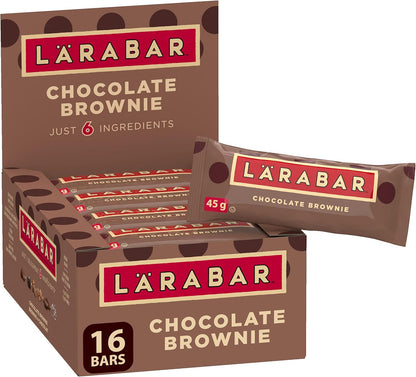 Larabar Gluten Free Peanut Butter Chocolate Chip Fruit and Nut Energy Bar, 16-Count, 720 Gram & Gluten Free Chocolate Brownie Fruit and Nut Energy Bar, 16-Count, 720 Gram