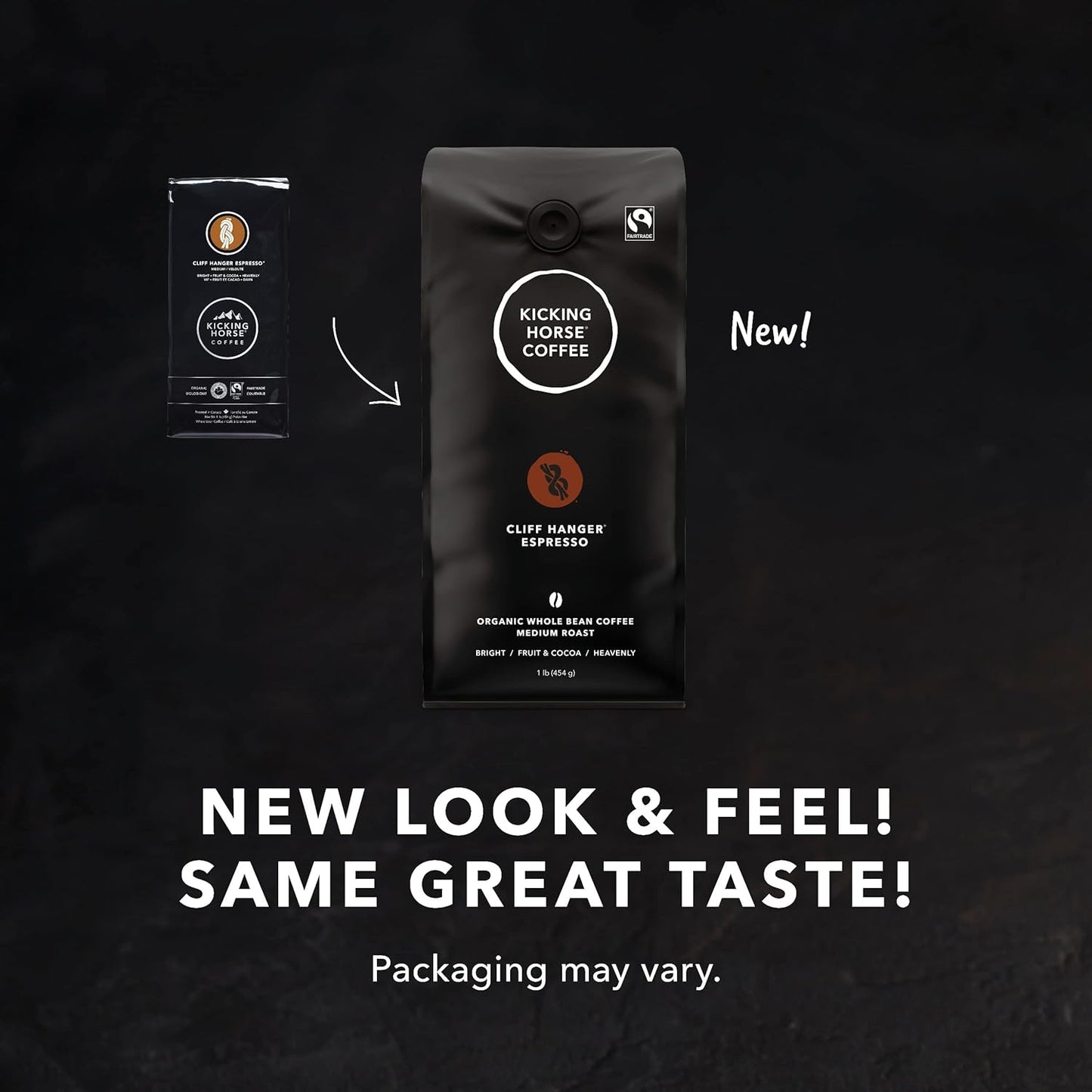 Kicking Horse Coffee，Cliff Hanger 濃縮咖啡，中度烘焙，全豆，1 磅 - 有機認證、公平貿易 & 454 馬力，深度烘焙，研磨，284 克 - 有機認證、公平貿易、猶太潔食咖啡